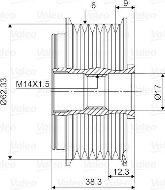 Valeo 588127 - Ремъчна шайба, генератор vvparts.bg