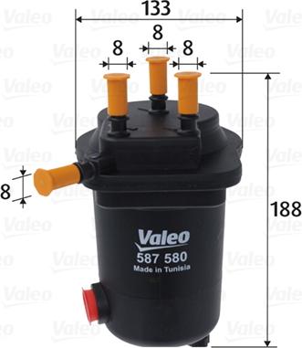 Valeo 587580 - Горивен филтър vvparts.bg