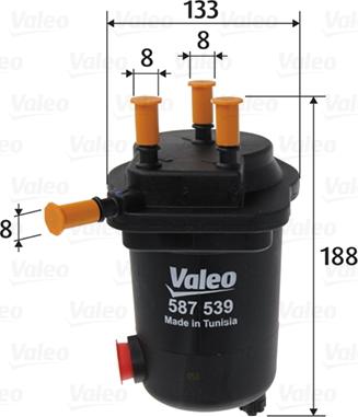 Valeo 587539 - Горивен филтър vvparts.bg