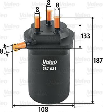 Valeo 587531 - Горивен филтър vvparts.bg