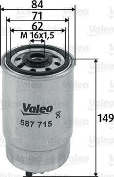 Valeo 587715 - Горивен филтър vvparts.bg