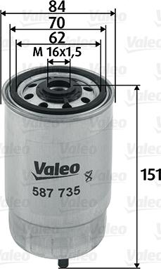 Valeo 587735 - Горивен филтър vvparts.bg