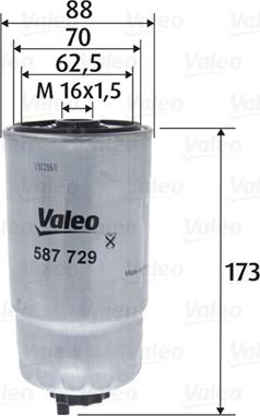 Valeo 587729 - Горивен филтър vvparts.bg