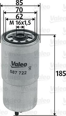 Valeo 587722 - Горивен филтър vvparts.bg