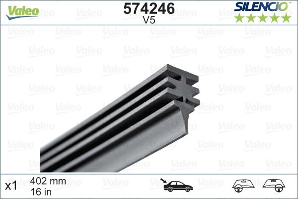 Valeo 574246 - Гумичка на перото на чистачка vvparts.bg