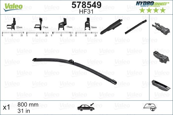 Valeo 578549 - Перо на чистачка vvparts.bg