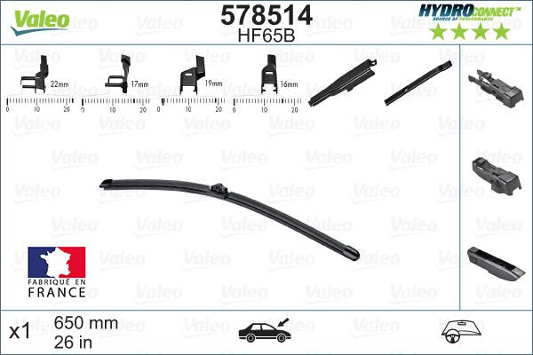 Valeo 578514 - Перо на чистачка vvparts.bg