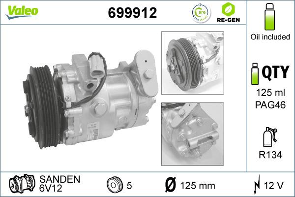 Valeo 699912 - Компресор, климатизация vvparts.bg