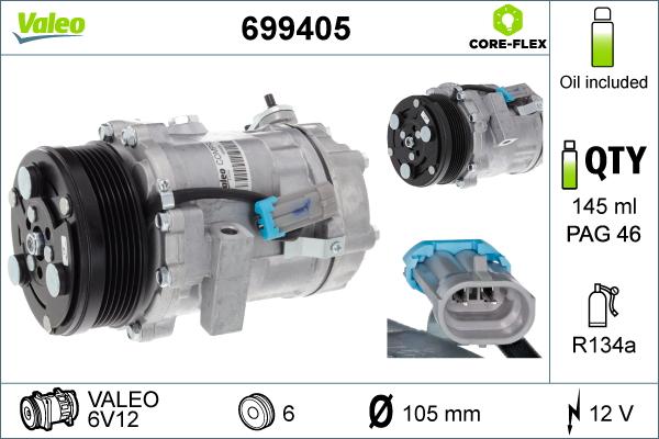 Valeo 699405 - Компресор, климатизация vvparts.bg