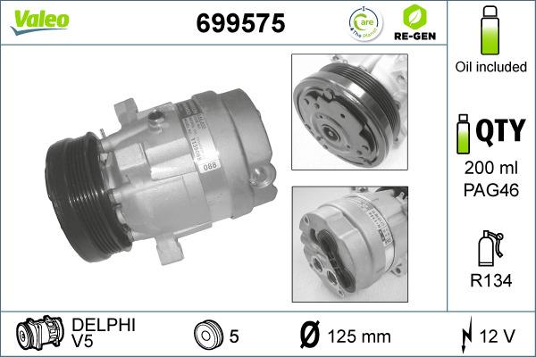 Valeo 699575 - Компресор, климатизация vvparts.bg