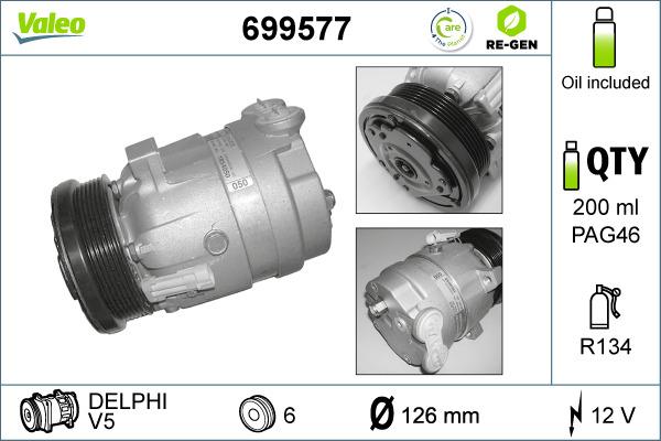 Valeo 699577 - Компресор, климатизация vvparts.bg