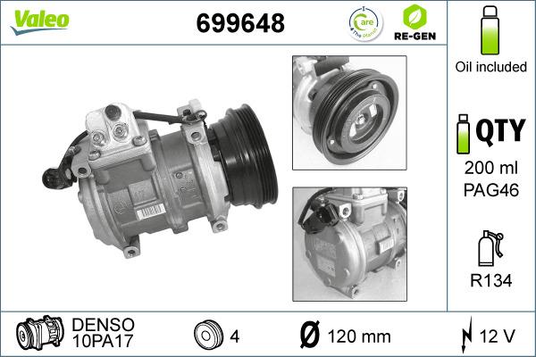 Valeo 699648 - Компресор, климатизация vvparts.bg