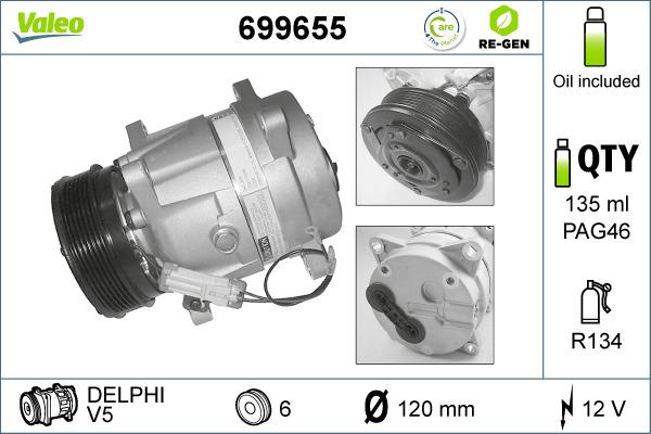 Valeo 699655 - Компресор, климатизация vvparts.bg