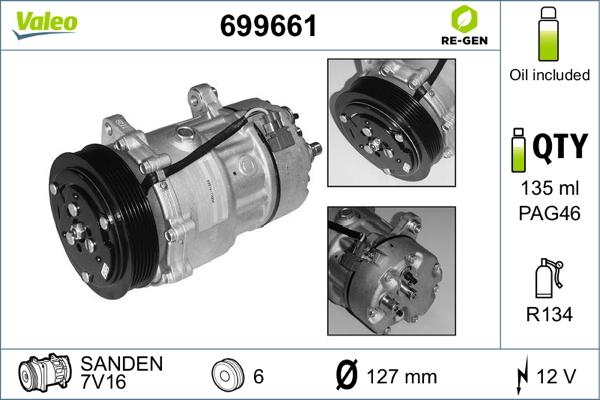 Valeo 699661 - Компресор, климатизация vvparts.bg