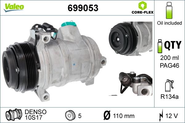 Valeo 699053 - Компресор, климатизация vvparts.bg