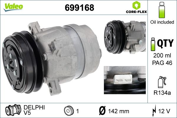 Valeo 699168 - Компресор, климатизация vvparts.bg