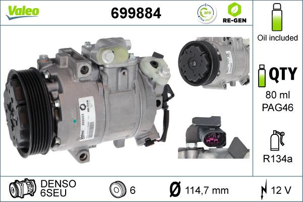 Valeo 699884 - Компресор, климатизация vvparts.bg