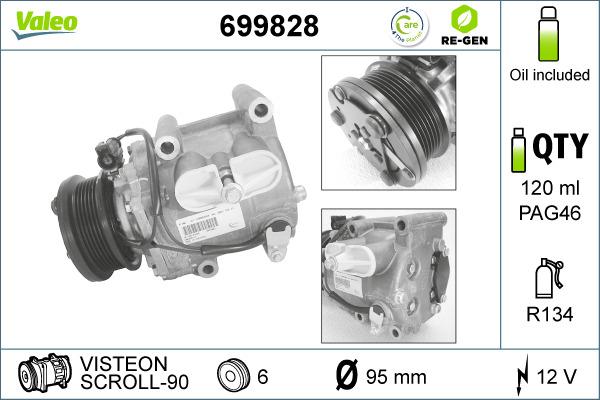 Valeo 699828 - Компресор, климатизация vvparts.bg