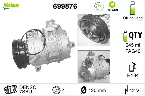 Valeo 699876 - Компресор, климатизация vvparts.bg