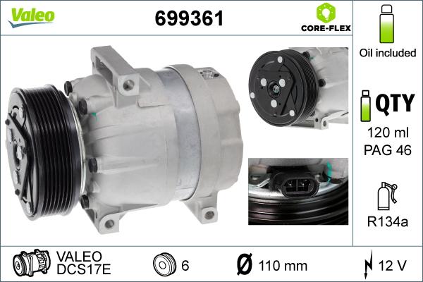 Valeo 699361 - Компресор, климатизация vvparts.bg