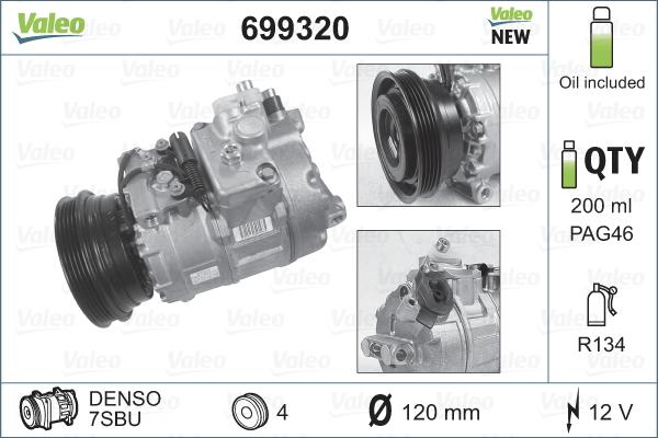 Valeo 699320 - Компресор, климатизация vvparts.bg