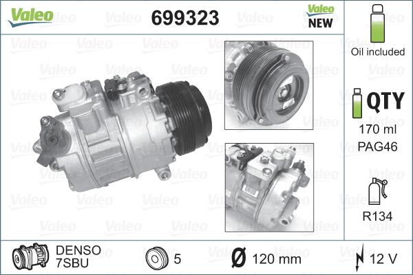 Valeo 699323 - Компресор, климатизация vvparts.bg