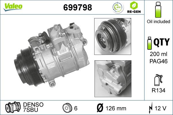 Valeo 699798 - Компресор, климатизация vvparts.bg