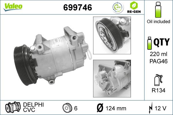 Valeo 699746 - Компресор, климатизация vvparts.bg