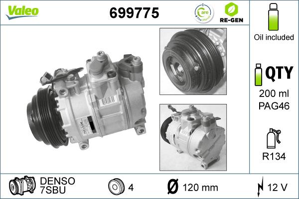 Valeo 699775 - Компресор, климатизация vvparts.bg