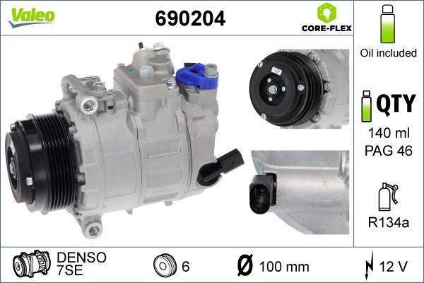 Valeo 690204 - Компресор, климатизация vvparts.bg