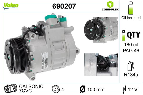 Valeo 690207 - Компресор, климатизация vvparts.bg