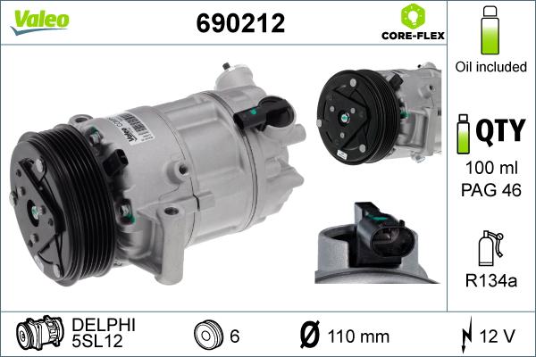 Valeo 690212 - Компресор, климатизация vvparts.bg