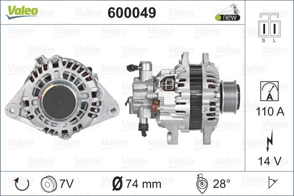 Valeo 600049 - Генератор vvparts.bg