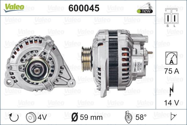 Valeo 600045 - Генератор vvparts.bg