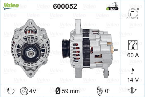 Valeo 600052 - Генератор vvparts.bg