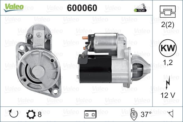 Valeo 600060 - Стартер vvparts.bg