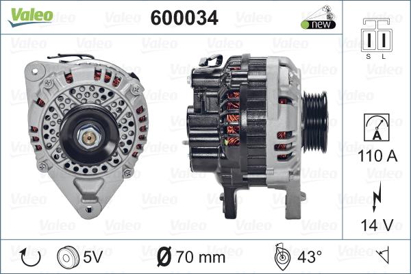 Valeo 600034 - Генератор vvparts.bg