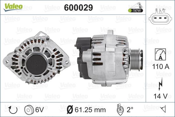 Valeo 600029 - Генератор vvparts.bg