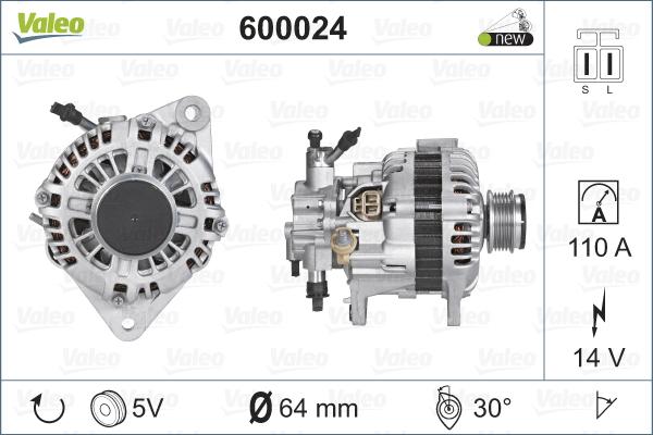 Valeo 600024 - Генератор vvparts.bg