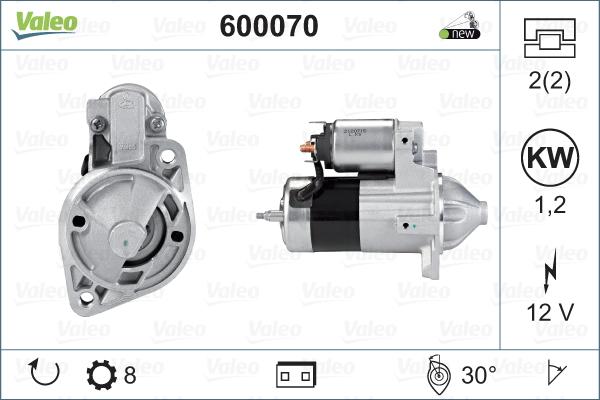 Valeo 600070 - Стартер vvparts.bg