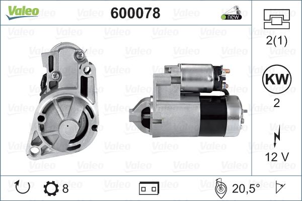 Valeo 600078 - Стартер vvparts.bg