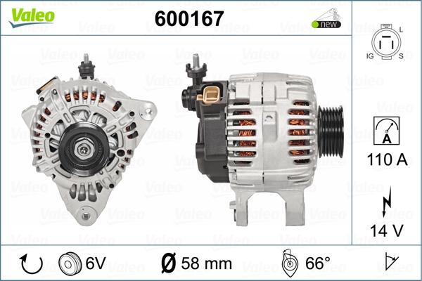 Valeo 600167 - Генератор vvparts.bg