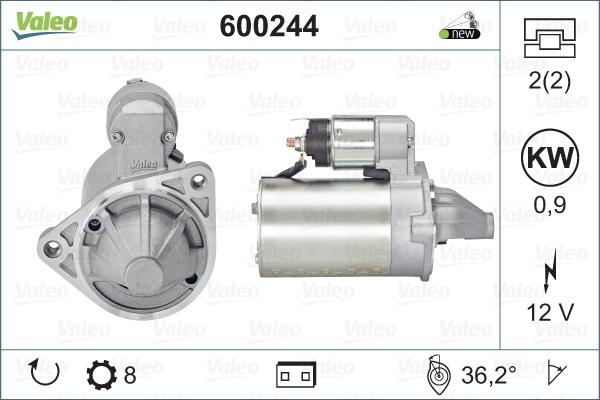 Valeo 600244 - Стартер vvparts.bg