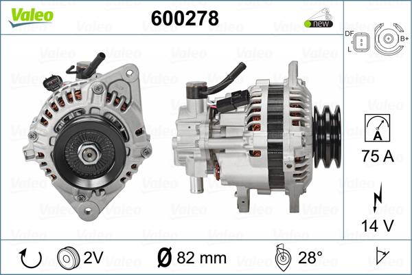 Valeo 600278 - Генератор vvparts.bg