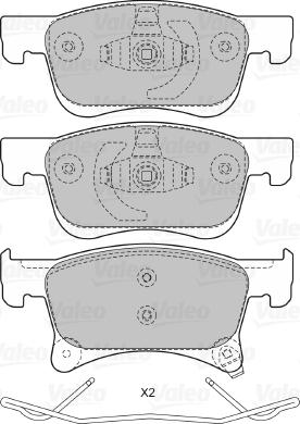 Valeo 601469 - Комплект спирачно феродо, дискови спирачки vvparts.bg