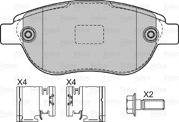 Valeo 601465 - Комплект спирачно феродо, дискови спирачки vvparts.bg