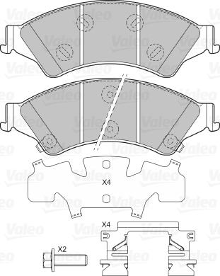 Valeo 601466 - Комплект спирачно феродо, дискови спирачки vvparts.bg