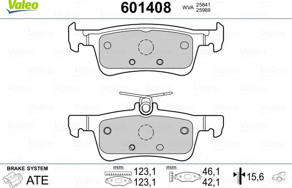 Valeo 601408 - Комплект спирачно феродо, дискови спирачки vvparts.bg