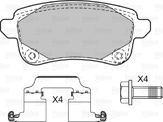 Valeo 601484 - Комплект спирачно феродо, дискови спирачки vvparts.bg