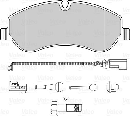 Valeo 601559 - Комплект спирачно феродо, дискови спирачки vvparts.bg